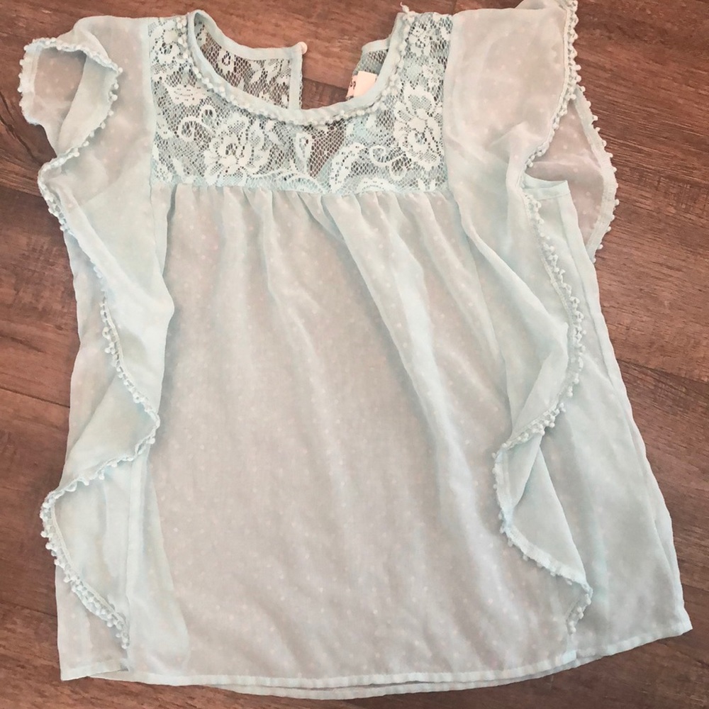 Sheer blue top